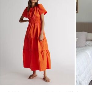 Quince Orange Midi Dress